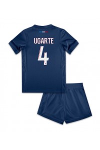 Paris Saint-Germain Manuel Ugarte #4 Jalkapallovaatteet Lasten Kotipeliasu 2024-25 Lyhythihainen (+ Lyhyet housut)